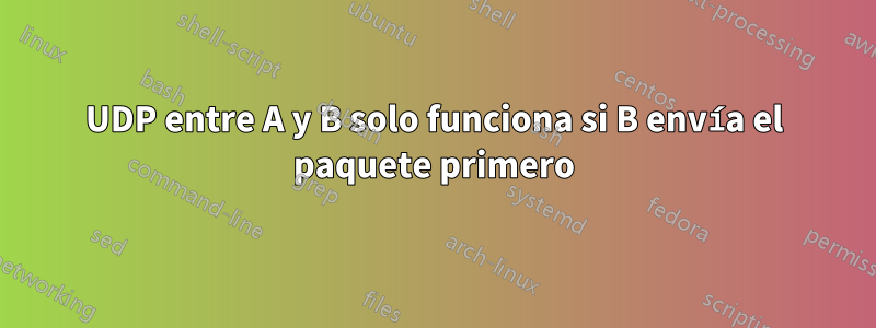 UDP entre A y B solo funciona si B envía el paquete primero