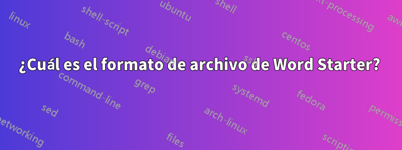 ¿Cuál es el formato de archivo de Word Starter?