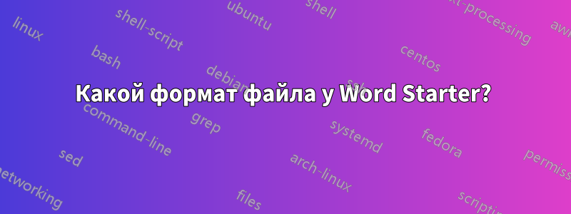 Какой формат файла у Word Starter?