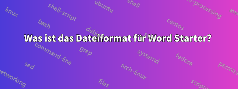 Was ist das Dateiformat für Word Starter?