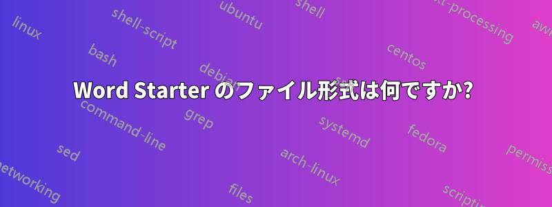 Word Starter のファイル形式は何ですか?