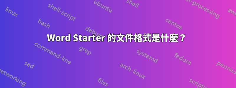 Word Starter 的文件格式是什麼？