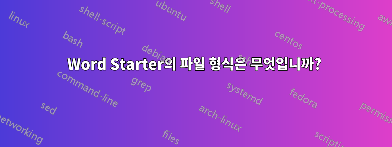 Word Starter의 파일 형식은 무엇입니까?