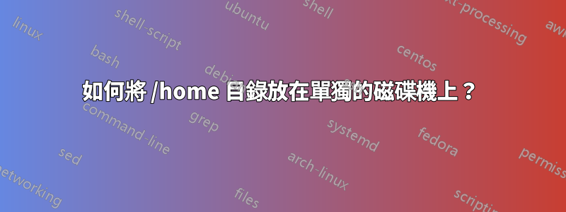 如何將 /home 目錄放在單獨的磁碟機上？