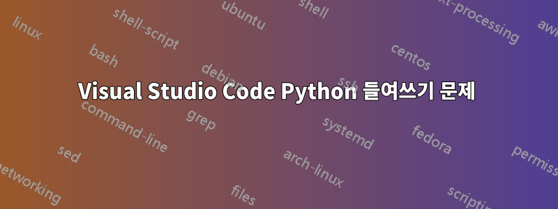 Visual Studio Code Python 들여쓰기 문제