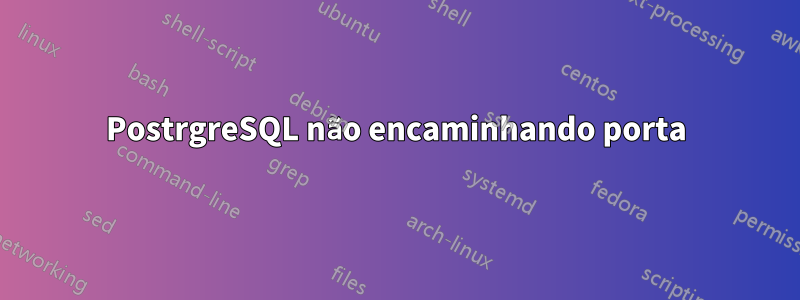 PostrgreSQL não encaminhando porta