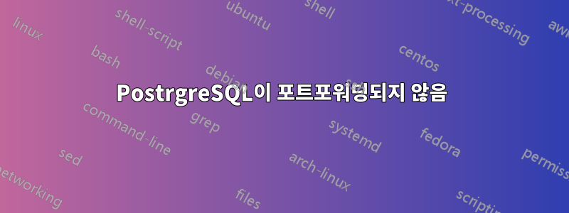 PostrgreSQL이 포트포워딩되지 않음