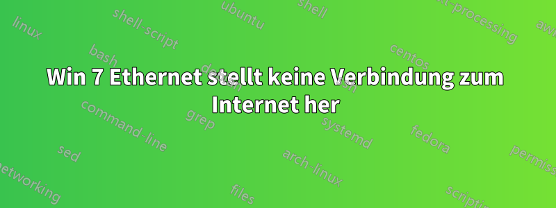 Win 7 Ethernet stellt keine Verbindung zum Internet her