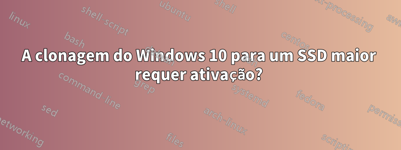 A clonagem do Windows 10 para um SSD maior requer ativação?