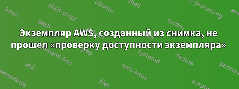 Экземпляр AWS, созданный из снимка, не прошел «проверку доступности экземпляра»