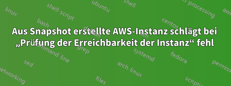 Aus Snapshot erstellte AWS-Instanz schlägt bei „Prüfung der Erreichbarkeit der Instanz“ fehl