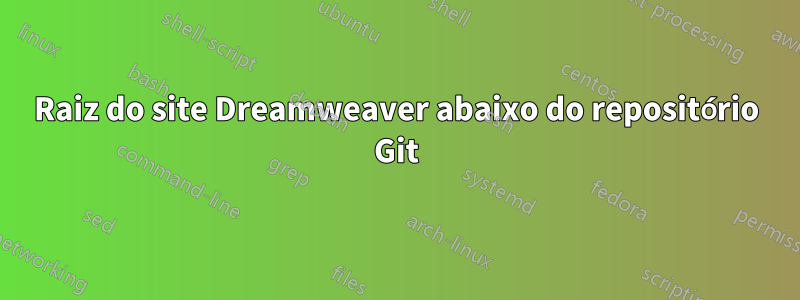 Raiz do site Dreamweaver abaixo do repositório Git