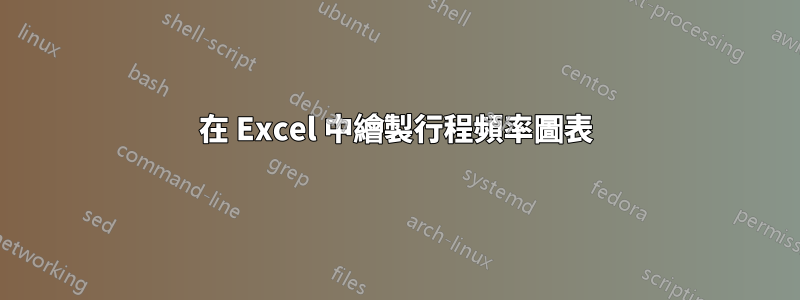 在 Excel 中繪製行程頻率圖表