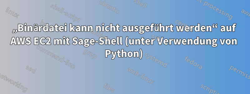 „Binärdatei kann nicht ausgeführt werden“ auf AWS EC2 mit Sage-Shell (unter Verwendung von Python)