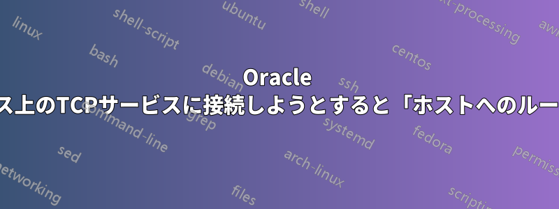 Oracle Cloudインスタンス上のTCPサービスに接続しようとすると「ホストへのルートがありません」