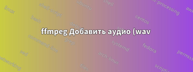 ffmpeg Добавить аудио (wav) к видео (mp4) без перекодирования видео