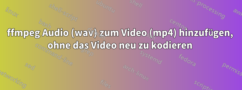 ffmpeg Audio (wav) zum Video (mp4) hinzufügen, ohne das Video neu zu kodieren