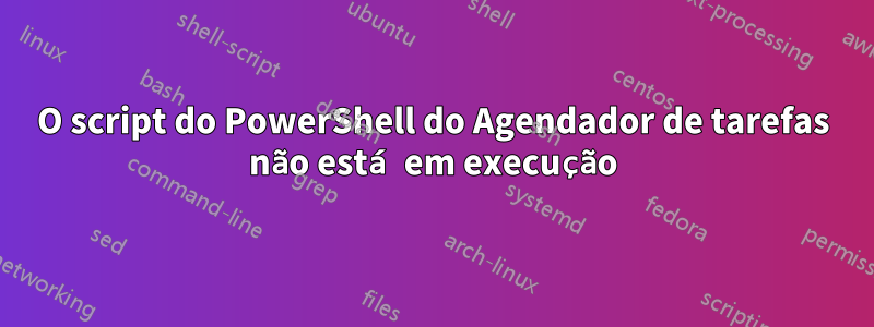 O script do PowerShell do Agendador de tarefas não está em execução