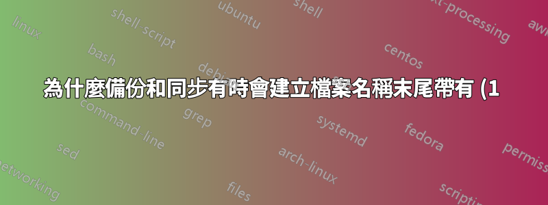 為什麼備份和同步有時會建立檔案名稱末尾帶有 (1) 的重複檔案?
