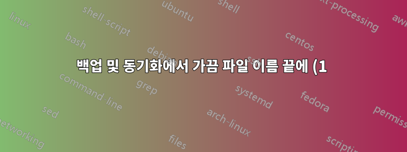 백업 및 동기화에서 가끔 파일 이름 끝에 (1)이 붙은 중복 파일이 생성되는 이유는 무엇인가요?