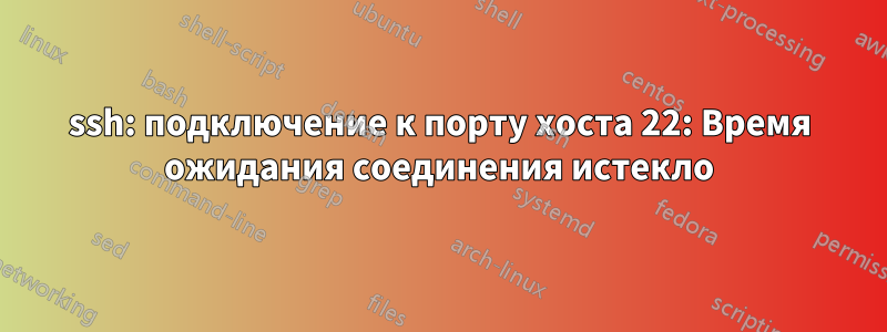 ssh: подключение к порту хоста 22: Время ожидания соединения истекло