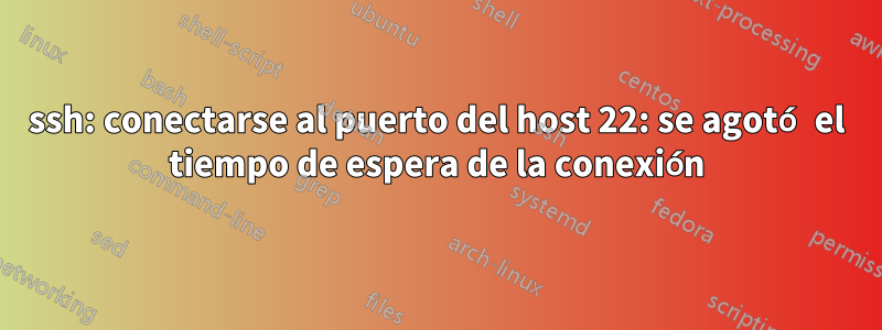 ssh: conectarse al puerto del host 22: se agotó el tiempo de espera de la conexión