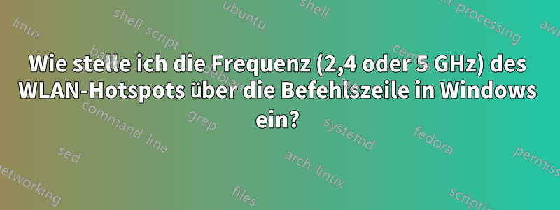 Wie stelle ich die Frequenz (2,4 oder 5 GHz) des WLAN-Hotspots über die Befehlszeile in Windows ein?