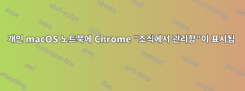 개인 macOS 노트북에 Chrome "조직에서 관리함"이 표시됨