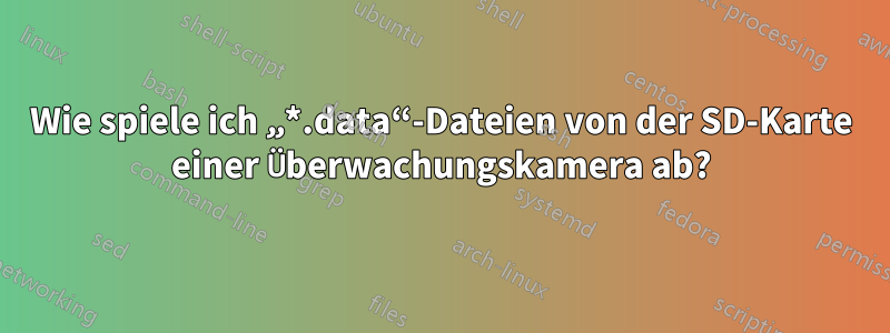 Wie spiele ich „*.data“-Dateien von der SD-Karte einer Überwachungskamera ab?