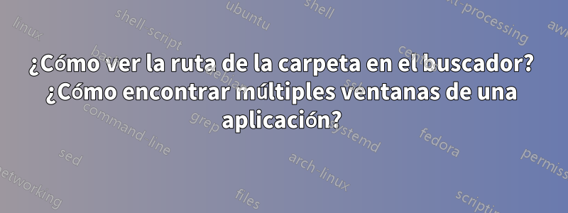 ¿Cómo ver la ruta de la carpeta en el buscador? ¿Cómo encontrar múltiples ventanas de una aplicación?