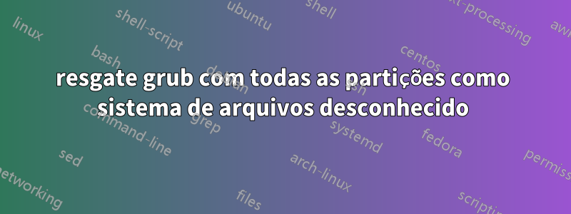 resgate grub com todas as partições como sistema de arquivos desconhecido