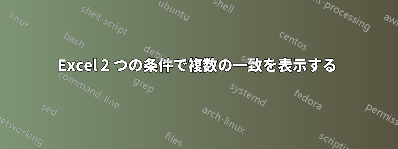 Excel 2 つの条件で複数の一致を表示する