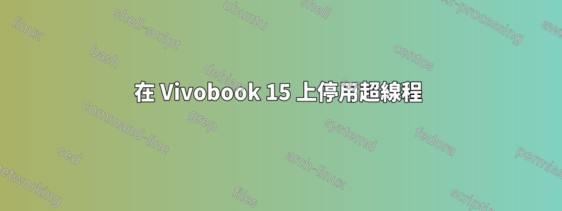 在 Vivobook 15 上停用超線程