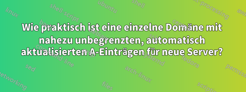 Wie praktisch ist eine einzelne Domäne mit nahezu unbegrenzten, automatisch aktualisierten A-Einträgen für neue Server?