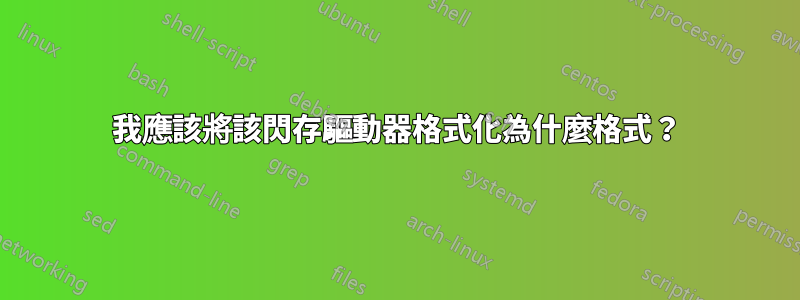 我應該將該閃存驅動器格式化為什麼格式？