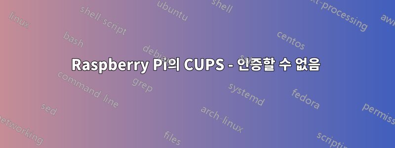 Raspberry Pi의 CUPS - 인증할 수 없음