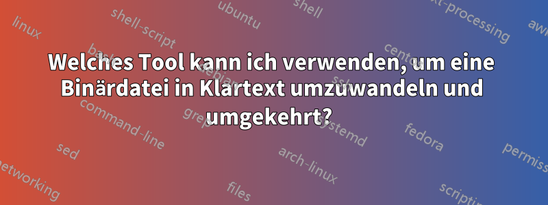 Welches Tool kann ich verwenden, um eine Binärdatei in Klartext umzuwandeln und umgekehrt? 