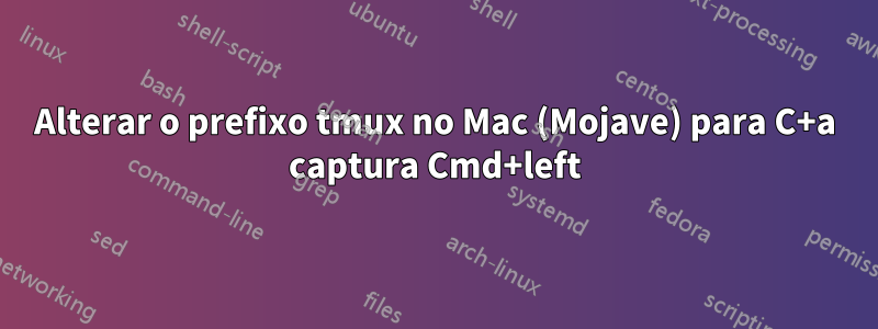 Alterar o prefixo tmux no Mac (Mojave) para C+a captura Cmd+left