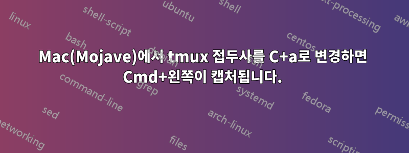 Mac(Mojave)에서 tmux 접두사를 C+a로 변경하면 Cmd+왼쪽이 캡처됩니다.