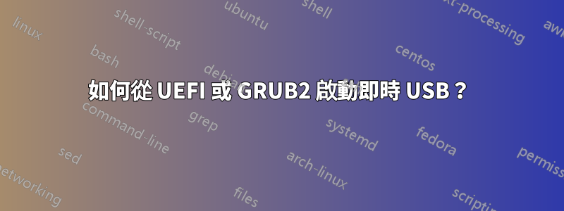 如何從 UEFI 或 GRUB2 啟動即時 USB？