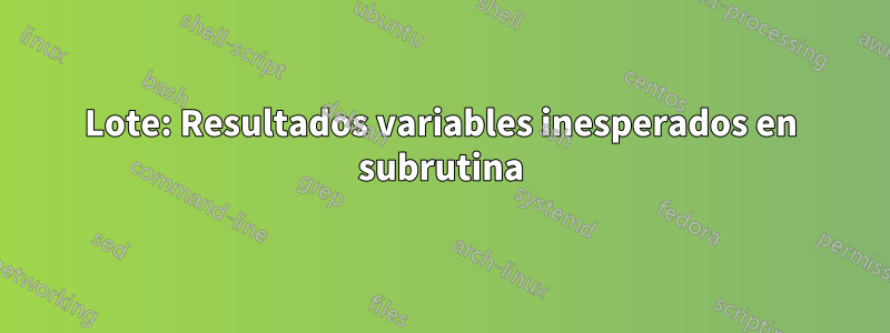 Lote: Resultados variables inesperados en subrutina