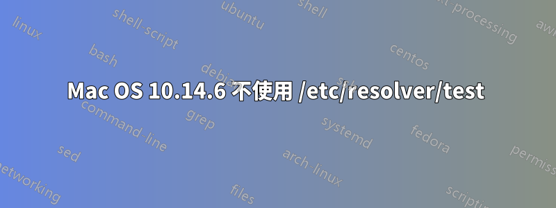 Mac OS 10.14.6 不使用 /etc/resolver/test