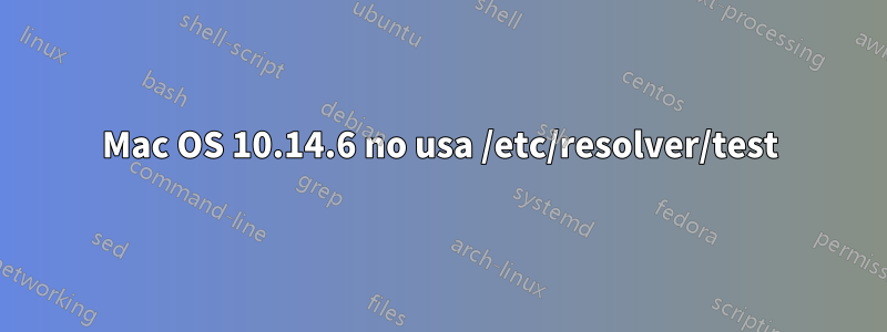 Mac OS 10.14.6 no usa /etc/resolver/test