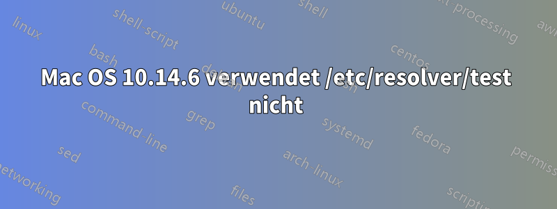 Mac OS 10.14.6 verwendet /etc/resolver/test nicht