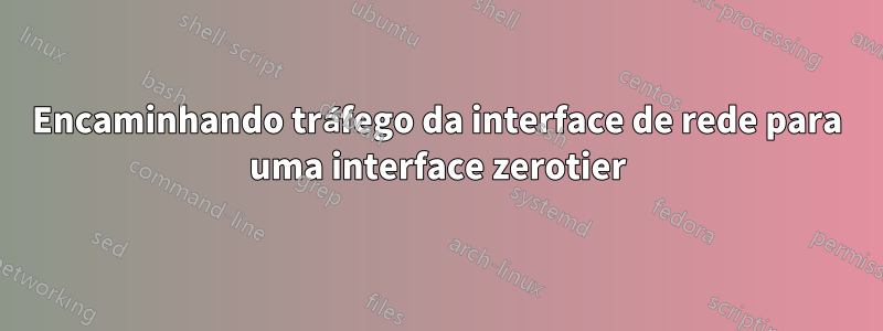 Encaminhando tráfego da interface de rede para uma interface zerotier