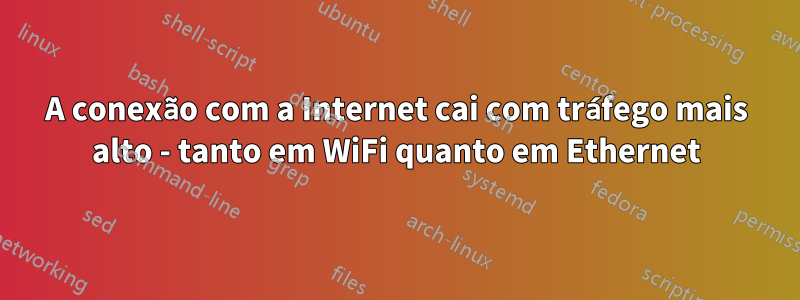 A conexão com a Internet cai com tráfego mais alto - tanto em WiFi quanto em Ethernet