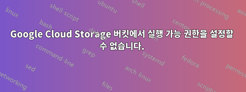 Google Cloud Storage 버킷에서 실행 가능 권한을 설정할 수 없습니다.