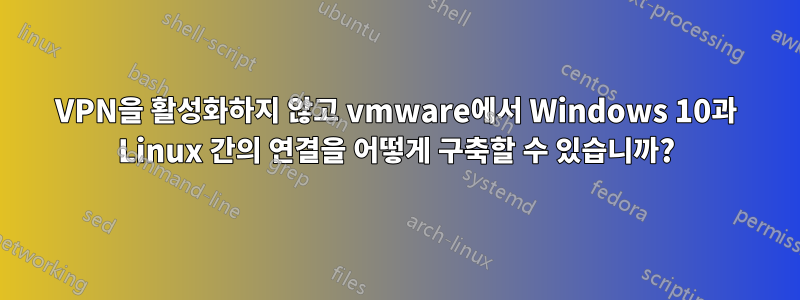 VPN을 활성화하지 않고 vmware에서 Windows 10과 Linux 간의 연결을 어떻게 구축할 수 있습니까?