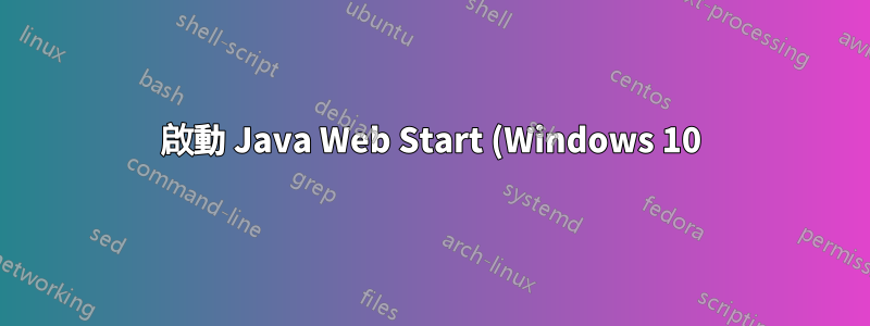 啟動 Java Web Start (Windows 10) 時出現錯誤“無法確定有效的 Java 主目錄”