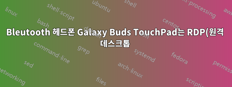Bleutooth 헤드폰 Galaxy Buds TouchPad는 RDP(원격 데스크톱)에서 문자를 입력합니다.